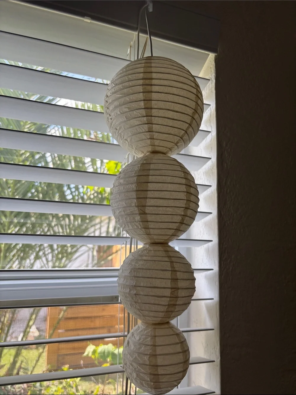 IKEA Paper Lantern String Lights - Cream Hanging Home Accent